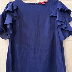 Lilly Pulitzer Royal Purple Ruffle Blouse